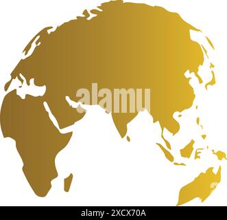 An illustration of a golden world icon, showcasing a sleek and elegant design of the globe to represent global themes and international concepts Stock Vector