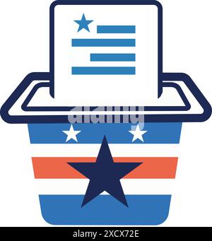 An illustration of a ballot box, representing the process of voting and elections Stock Vector
