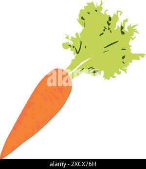 An illustration of an orange carrot, showcasing its vibrant color and natural texture, ideal for representing fresh vegetables Stock Vector