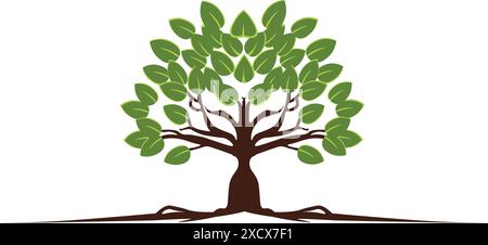A versatile tree logo, symbolizing nature and sustainability, perfect for eco-friendly brands, environmental organizations, and businesses focused Stock Vector