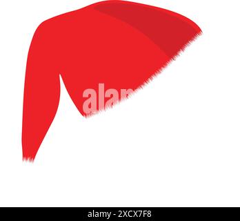 A festive illustration of a Santa hat, capturing the classic red and white design Stock Vector