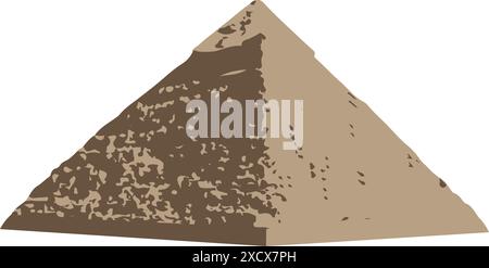 An illustration of a pyramid icon, representing the classic geometric shape associated with ancient architecture Stock Vector