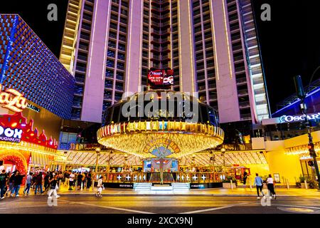 Carousel Bar outside the Plaza Hotel & Casino, Fremont Street Experience, Las Vegas, Nevada, USA Stock Photo