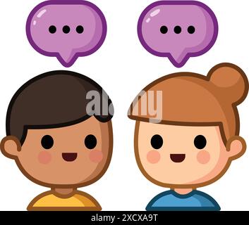 Chat, speak sign, talking people icon communication concept Stock Vector