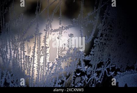 Frozen Ice on window Stock Photo