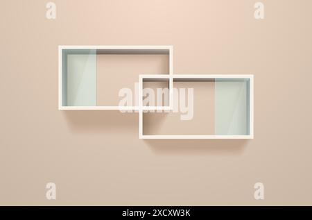 Realistic wall hanging wooden shelf with glass latches. Vector illustration. Stock Vector