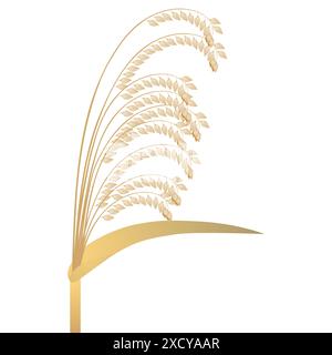 A panicle of ripe millet isolated on a white background. Stock Vector