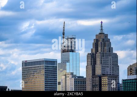 construction of new skyscraper in Detroit, USA Stock Photo