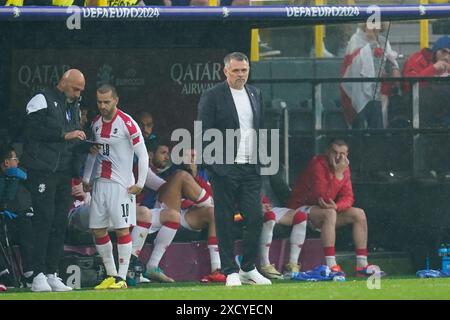 Georgia head coach Willy Sagnol during the UEFA Euro 2024 match between Turkiye and Georgia, Group F, date 1, played at BVB Stadion on June 18, 2024 in Dortmund, Germany. (Photo by Sergio Ruiz/Sipa USA) Stock Photo