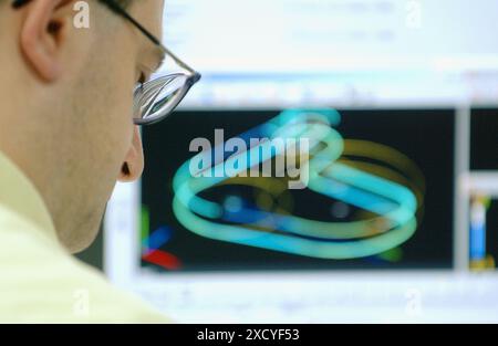 Training. CAD-CAM informatic program Stock Photo