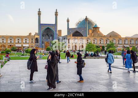 Isfahan, Iran - 24 October, 2018: Awesome view of Naqsh-e Jahan Square and the Shah Mosque (Imam Mosque). Stock Photo