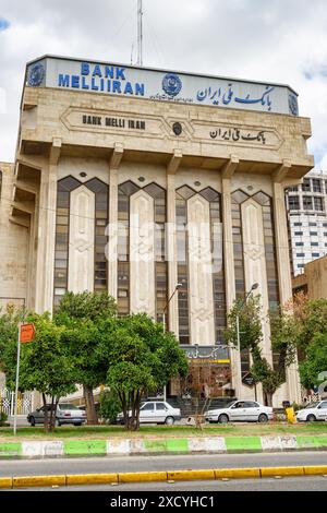 Shiraz, Iran - 30 October, 2018: Facade of office building of Melli Iran Bank in Shiraz. Stock Photo