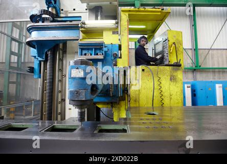 Horizontal milling machine, boilermaking, Guipuzcoa, Basque Country, Spain Stock Photo