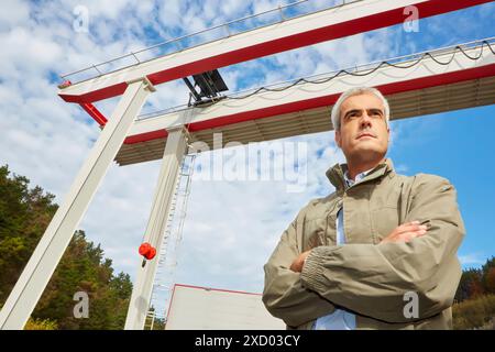 Industrial Engineer. Gantry crane. Industry. Gipuzkoa. Basque Country. Spain. Stock Photo