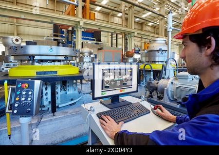 Control, Automated installation for machining parts, Machining Centre, CNC, Vertical lathe, Design, manufacture and installation of machine tools, Gip Stock Photo