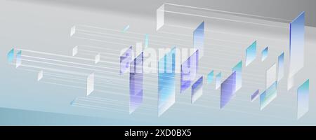Illustration of abstract stream information. Cyberpunk, big data and cybersecurity. Cyberspace, blockchain transactions. Connection, AI, data transfer Stock Vector