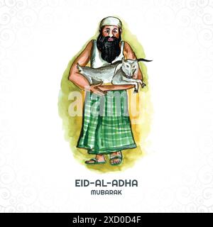 Eid al-Adha greeting card for muslim holiday background Stock Vector