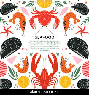 Seafood Restaurant Menu Template Stock Vector