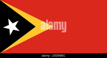 flag of East Timor, official state symbol Stock Vector