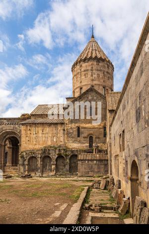 The Tatev Monastery, 9th-century Armenian Apostolic Christian monastery located on a large basalt plateau near the village of Tatev , Armenia. Stock Photo