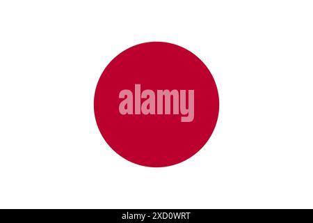 Flag of Japan with real colors. Vector illustration Stock Vector