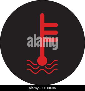 Temperature icon. Car dashboard sign. Flat vector illustration Stock Vector