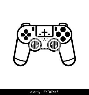 game controller logo or modern line icon. Vector line art and icon design with bold outline. Black and white Pixel Perfect minimalistic symbol isolate Stock Vector