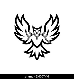 Gryphon logo or modern line icon. Vector line art and icon design with bold outline. Black and white Pixel Perfect minimalistic symbol isolate white b Stock Vector