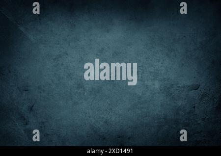 Blue textured concrete wall background. Dark edges Stock Photo