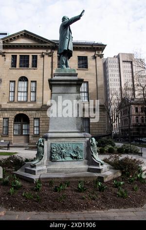 Statue of Joseph Howe, former premier, at the Province House on Hollis Street in downtown Halifax, Nova Scotia, Canada Stock Photo