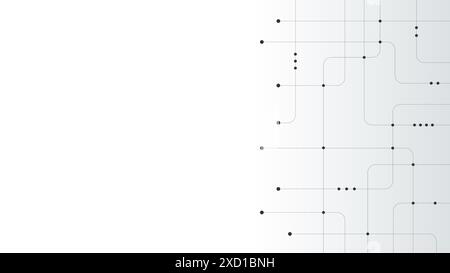 Abstract digital background. Technology background with crossed lines and dots. Stock Vector