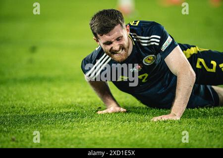 Cologne, Germany, June 19th 2024 COLOGNE, GERMANY - JUNE 19: Anthony Ralston of Scotland  reacts during the UEFA Euro 2024 Championship Group A match between Scotland v Switzerland at Cologne Stadium on June 19, 2024 in Cologne, Germany. (Photo by Dan O' Connor/ATPImages) Dan O' Connor (Dan O' Connor / ATP Images / SPP) Stock Photo