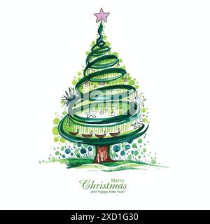 Artistic christmas line tree card design Stock Vector Image & Art - Alamy