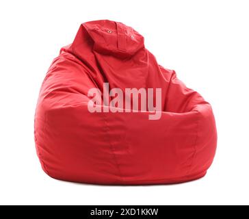 Red bean bag chair isolated on white Stock Photo