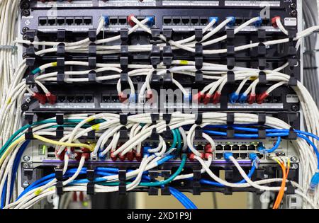 Communication network cabinets, CPD, Data Processing Center Stock Photo