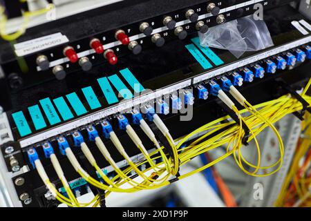 Communication network cabinets, CPD, Data Processing Center Stock Photo
