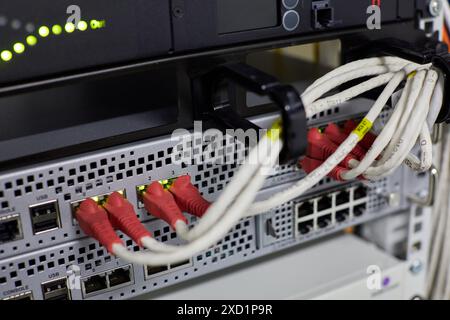 Communication network cabinets, CPD, Data Processing Center Stock Photo