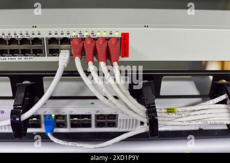 Communication network cabinets, CPD, Data Processing Center Stock Photo