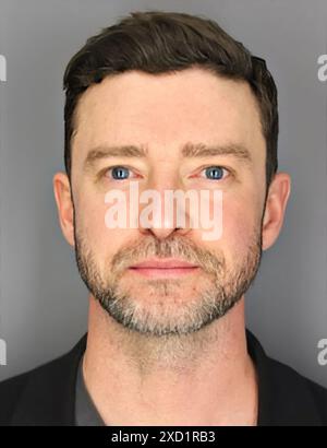 2024, 18 june ,  Sag Harbor , New York , USA : The celebrated american Pop Star singer JUSTIN TIMBERLAKE ( born 31 january 1981 )  Mugshot . Arrested for driving while intoxicated , by Police Department in the official mugshot by Sag Harbor Police Department  .  Unknown photographer  . - Mug shot - MUG-SHOT - HISTORY - FOTO STORICHE  - MUSIC - MUSICA - cantante - ROCK STAR - ARRESTO - Arrestation - ARRESTATO DALLA POLIZIA - FOTO SEGNALETICA - HISTORY - FOTO STORICHE - PORTRAIT - RITRATTO --- ARCHIVIO GBB Stock Photo