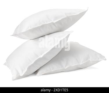 Three new soft pillows isolated on white Stock Photo