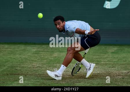 Halle Westf, Westfalen, Deutschland. 20th June, 2024. Arthur Fils (FRA) in action returns with forehand during the 31. TERRA WORTMANN OPEN, ATP500 - Mens Tennis (Credit Image: © Mathias Schulz/ZUMA Press Wire) EDITORIAL USAGE ONLY! Not for Commercial USAGE! Stock Photo