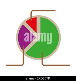 Colorful pie chart. Segmented data visualization. Vector business graphic. Statistical analysis. Stock Vector