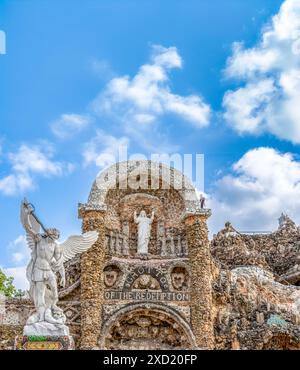 Front entrance to the Grotto of the Redemption in West Bend, Iowa Stock Photo