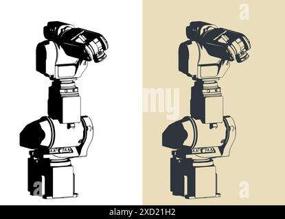 Industrial robot for automated production lines Stock Vector