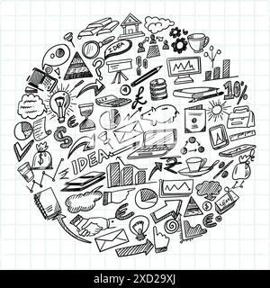 Hand draw technology sketch icon doodle set design Stock Vector