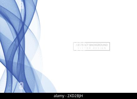 Abstract blue stylish flowing wave on white background Stock Vector