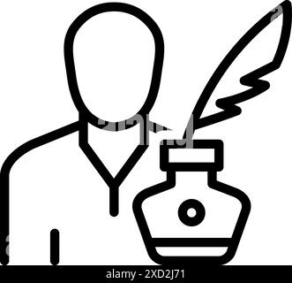 Icon for writer,amanuensis Stock Vector