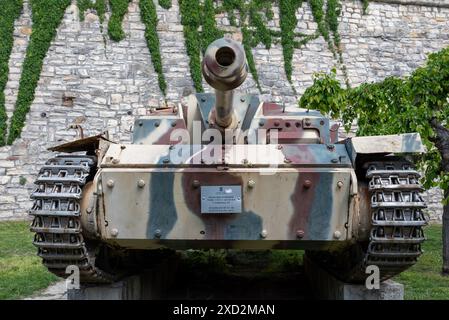 German Sturmgeschütz iii F 8  on display at Belgrade military fortress.  April 2024. Stock Photo