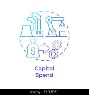 Capital spend blue gradient concept icon Stock Vector