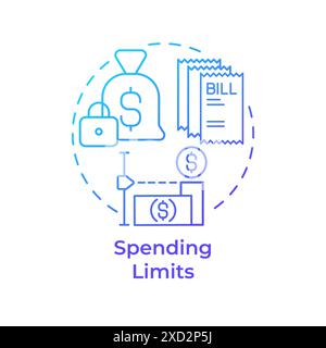 Spending limits blue gradient concept icon Stock Vector